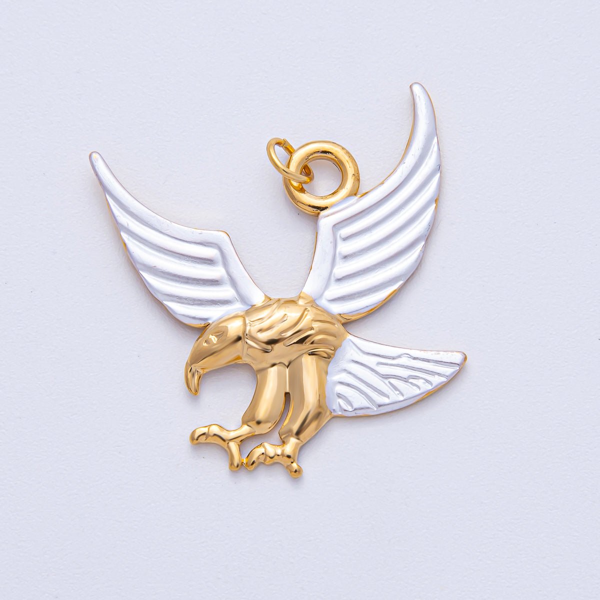 Stainless Steel 35mm Eagle Bird Mixed Metal Statement Charm | J913 - DLUXCA