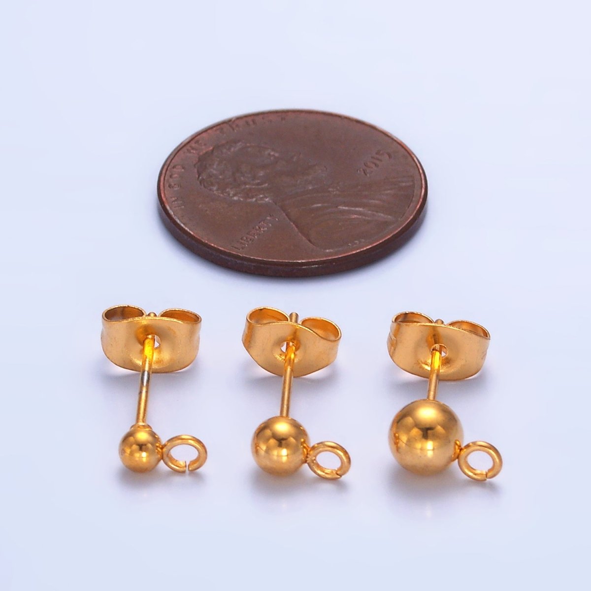 Stainless Steel 3mm, 4mm, 5mm Ball Bead Drop Stud Findings | Z1062 Z1077 Z1078 - DLUXCA