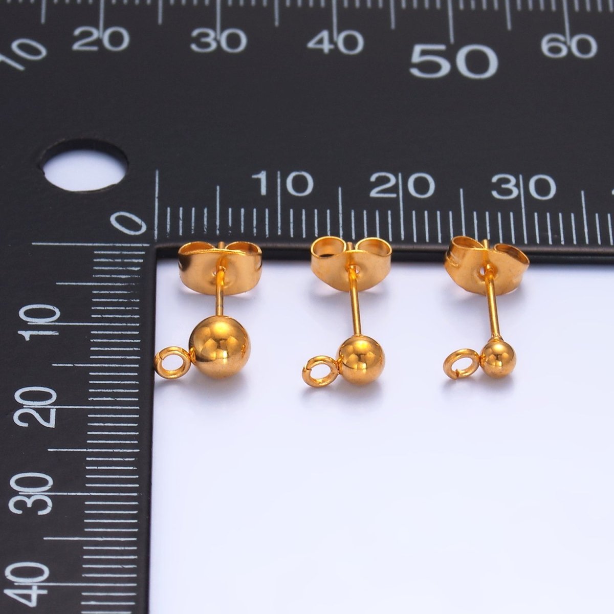 Stainless Steel 3mm, 4mm, 5mm Ball Bead Drop Stud Findings | Z1062 Z1077 Z1078 - DLUXCA
