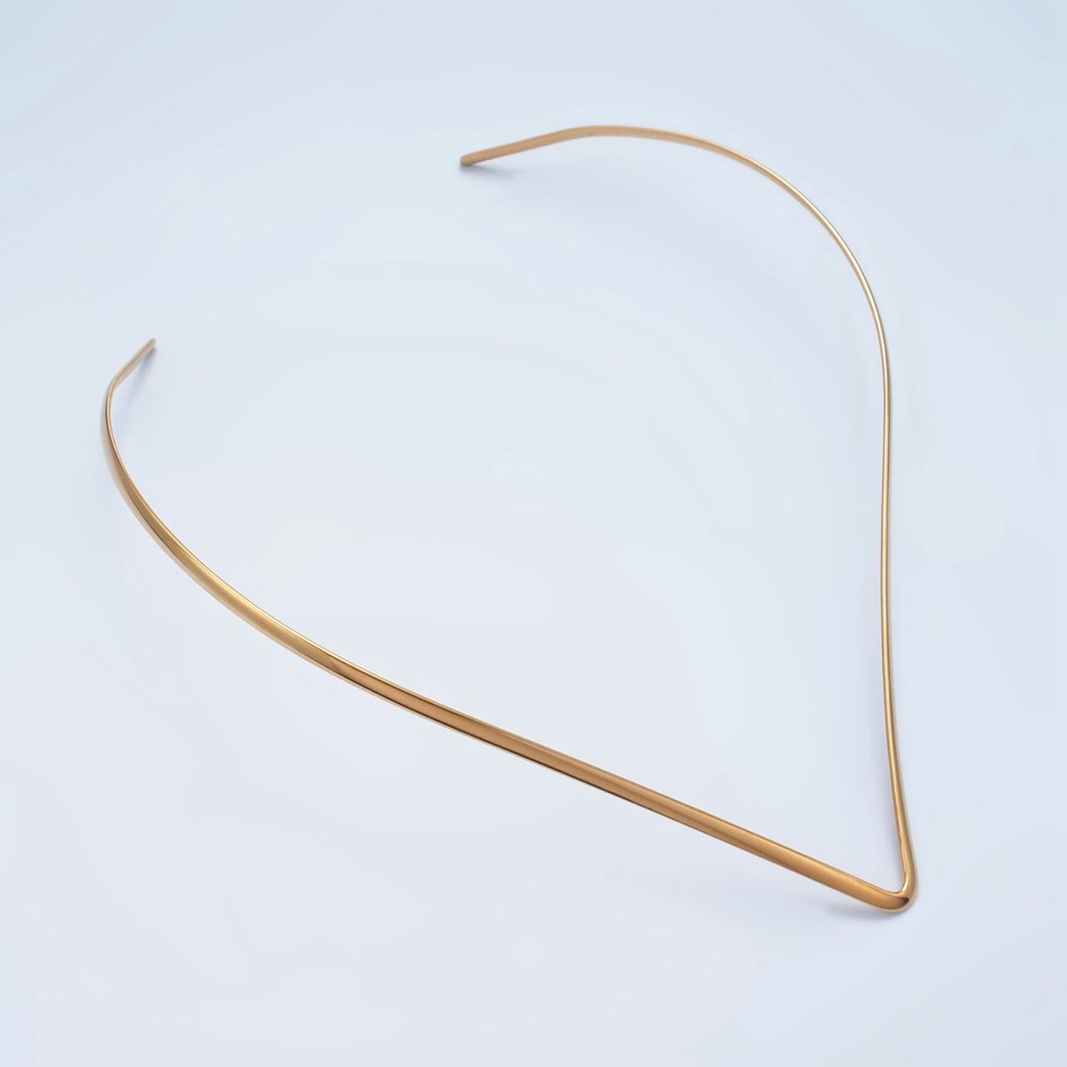 Stainless Steel 3mm Pointed Open Necklace, Gold or Silver Tone | WA - 2618, WA - 2619 - DLUXCA