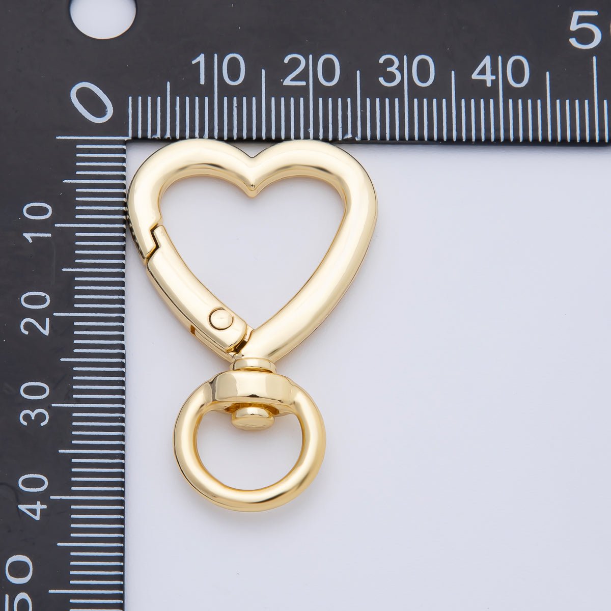 Stainless Steel 41mm Heart - Shaped Push Gate Clasp Open Loop Closure Finding | Z1414 - DLUXCA