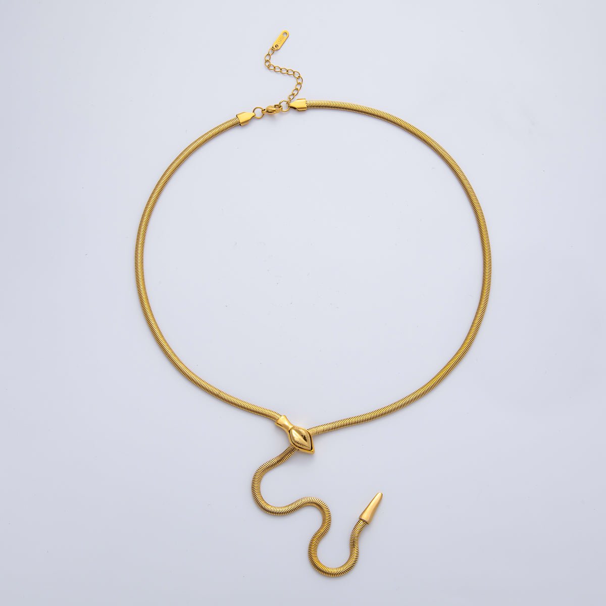 Stainless Steel 4mm Herringbone Snake Lariat Adjustable Chain 25 Inch Necklace in Gold & Silver | WA - 1402 WA - 1403 - DLUXCA