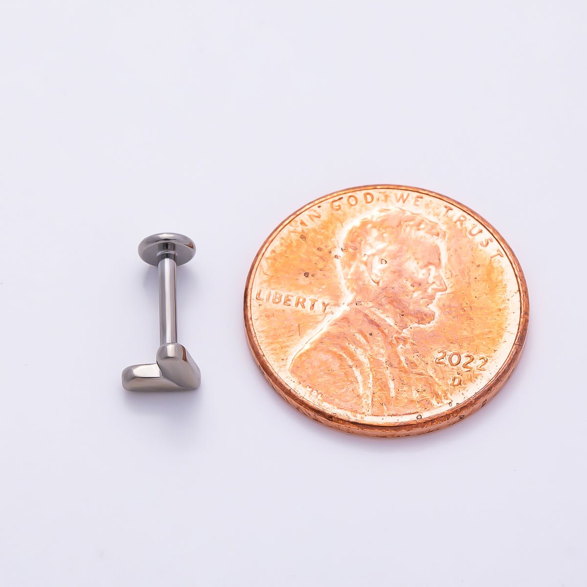 Stainless Steel 5mm Minimalist Heart Single Cartilage Piercing Flat Back Stud | Findings-00209 - DLUXCA
