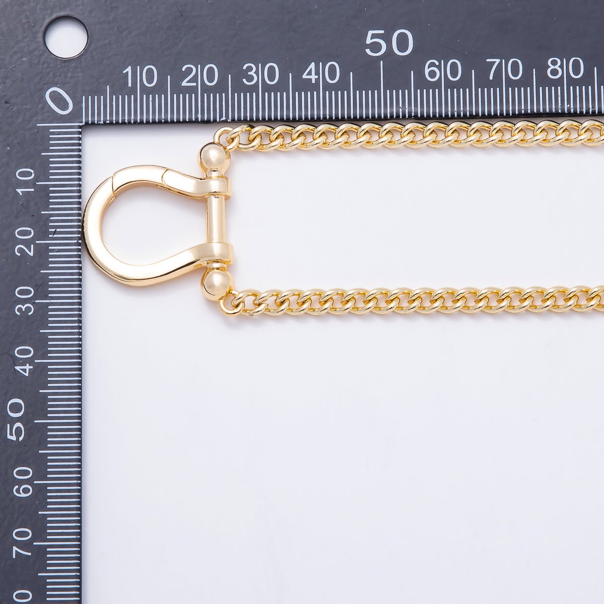 Stainless Steel 6mm Horseshoe Buckle Clasp Curb Chain 25 Inch Necklace | WA-00305 - DLUXCA