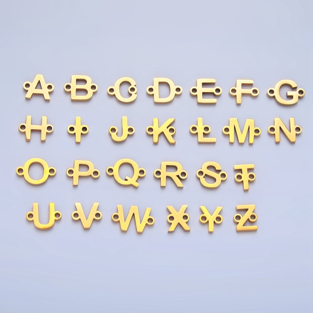 Stainless Steel 8mm A - Z Alphabet Letter Initial Minimalist Connector | A1604 - A1616 - DLUXCA