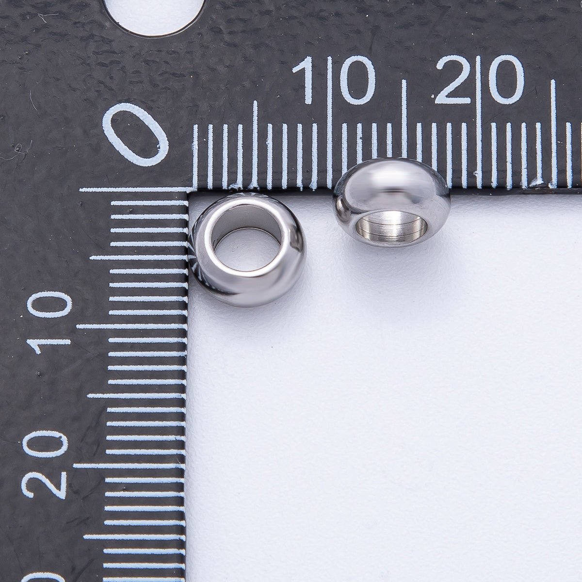 Stainless Steel 8mm Minimalist Rondelle Bead Set by 10 Pieces | Beads - 00139 - DLUXCA