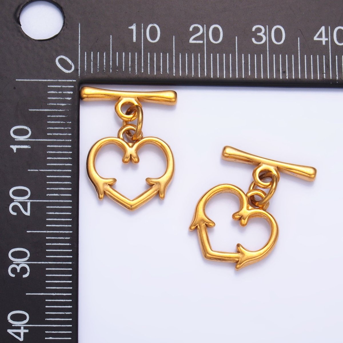 Stainless Steel Artisan Heart Toggle Clasps Closure Finding | Z1261 - DLUXCA