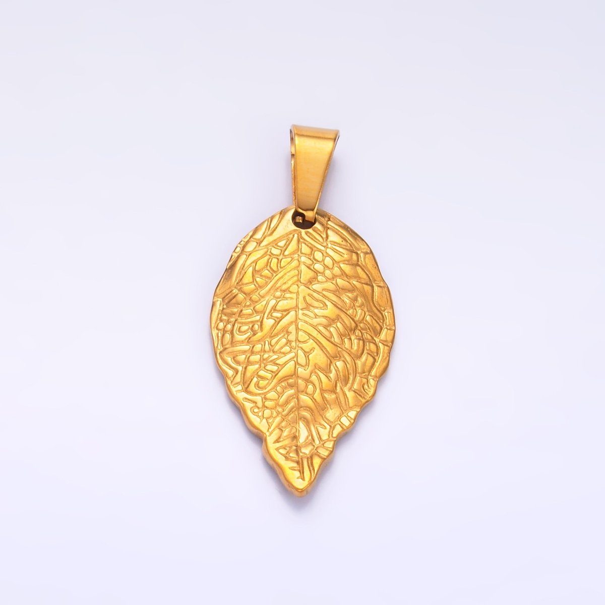 Stainless Steel Artisan Leaf Nature Pendant | P1212 - DLUXCA
