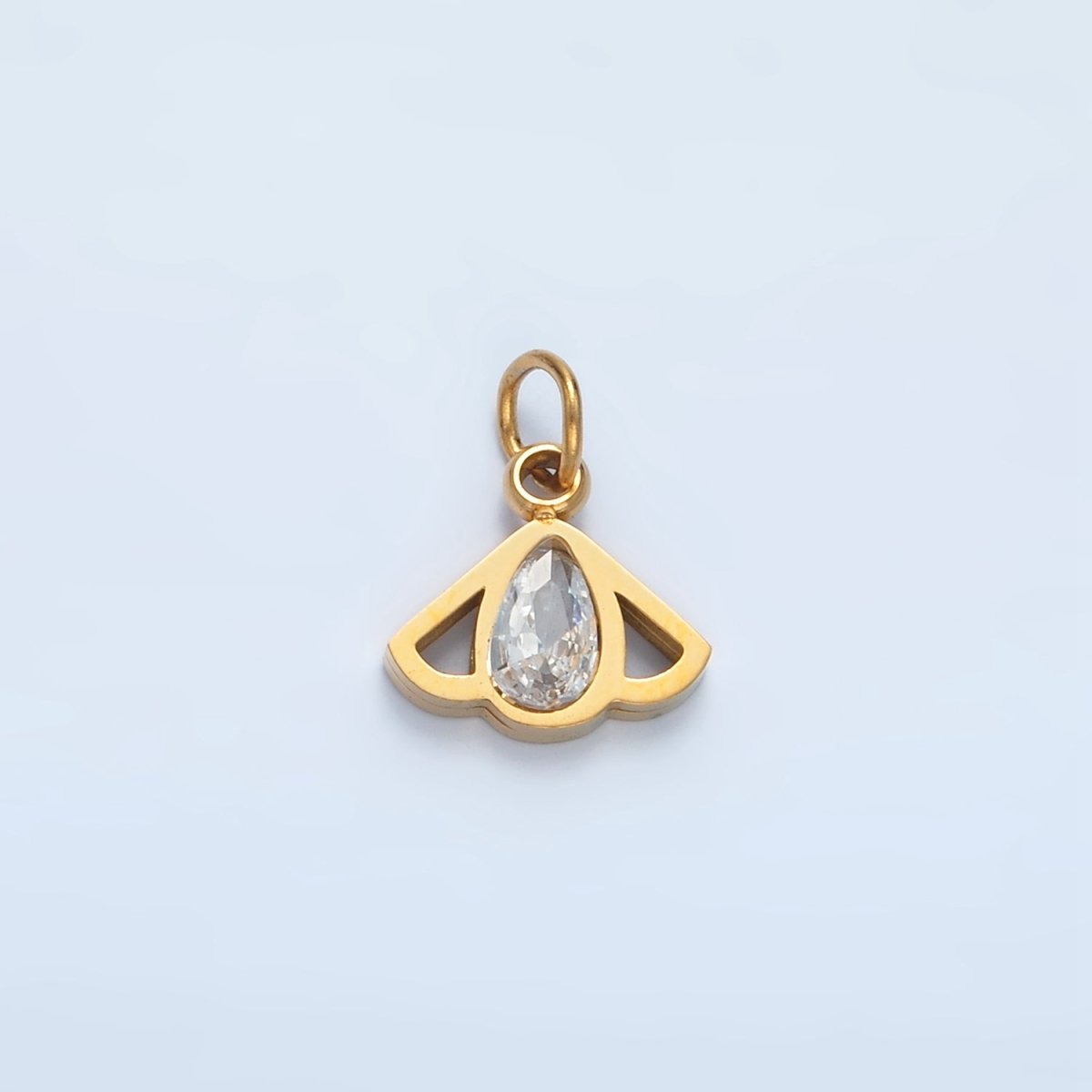 Stainless Steel Bee Insect Clear CZ Teardrop Open Charm | P702 - DLUXCA