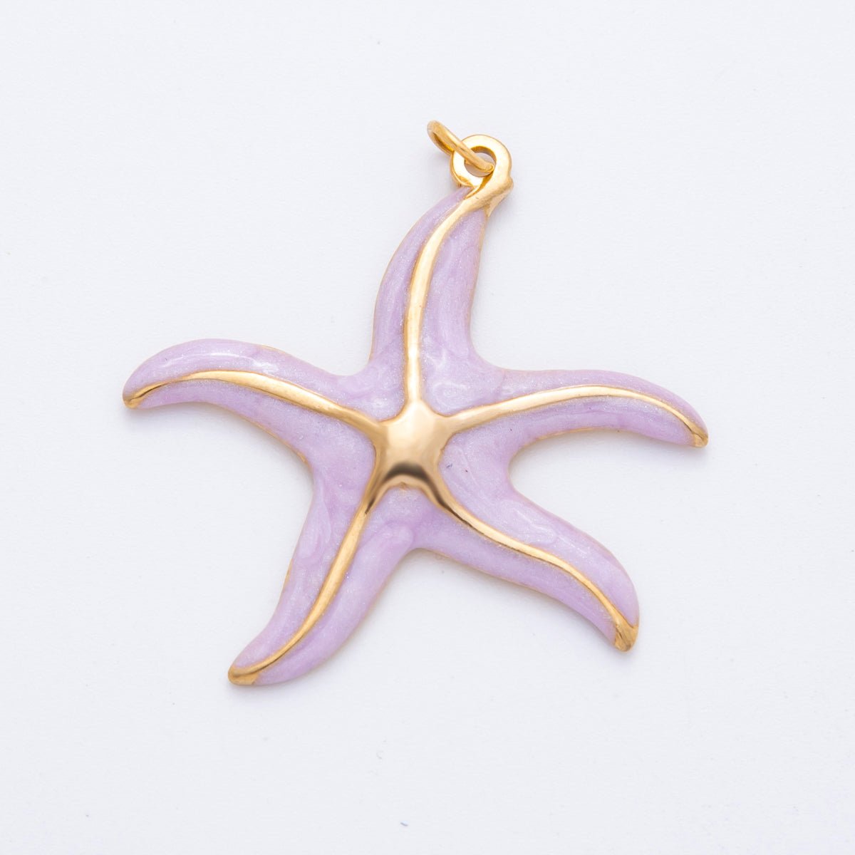 Stainless Steel Blue, Purple, Orange, Green Enamel Shell Pearl Starfish Charm | J493 J494 - DLUXCA
