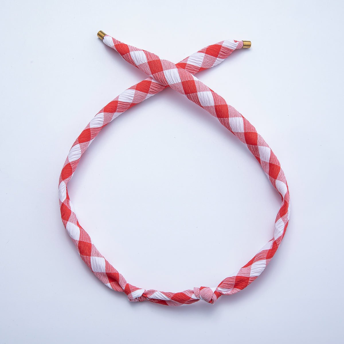 Stainless Steel Blue, Red, Black Knotted Gingham Vintage Bandana Scarf Necklace | WA - 1279 ~ WA - 1374 - DLUXCA