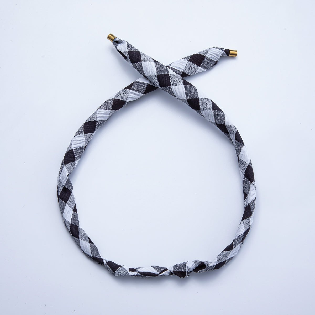 Stainless Steel Blue, Red, Black Knotted Gingham Vintage Bandana Scarf Necklace | WA - 1279 ~ WA - 1374 - DLUXCA