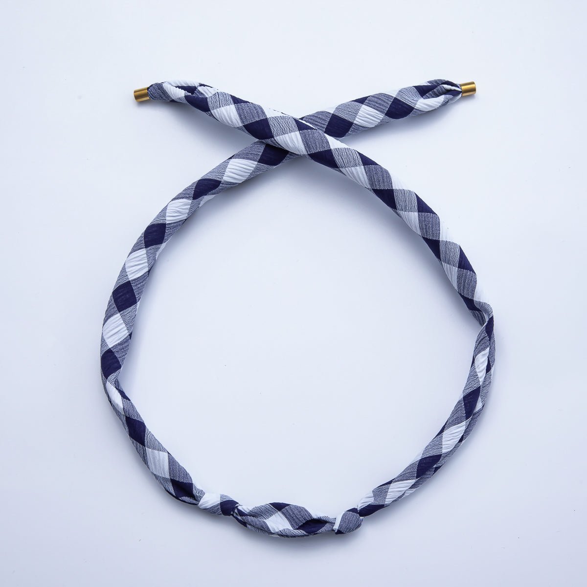 Stainless Steel Blue, Red, Black Knotted Gingham Vintage Bandana Scarf Necklace | WA - 1279 ~ WA - 1374 - DLUXCA
