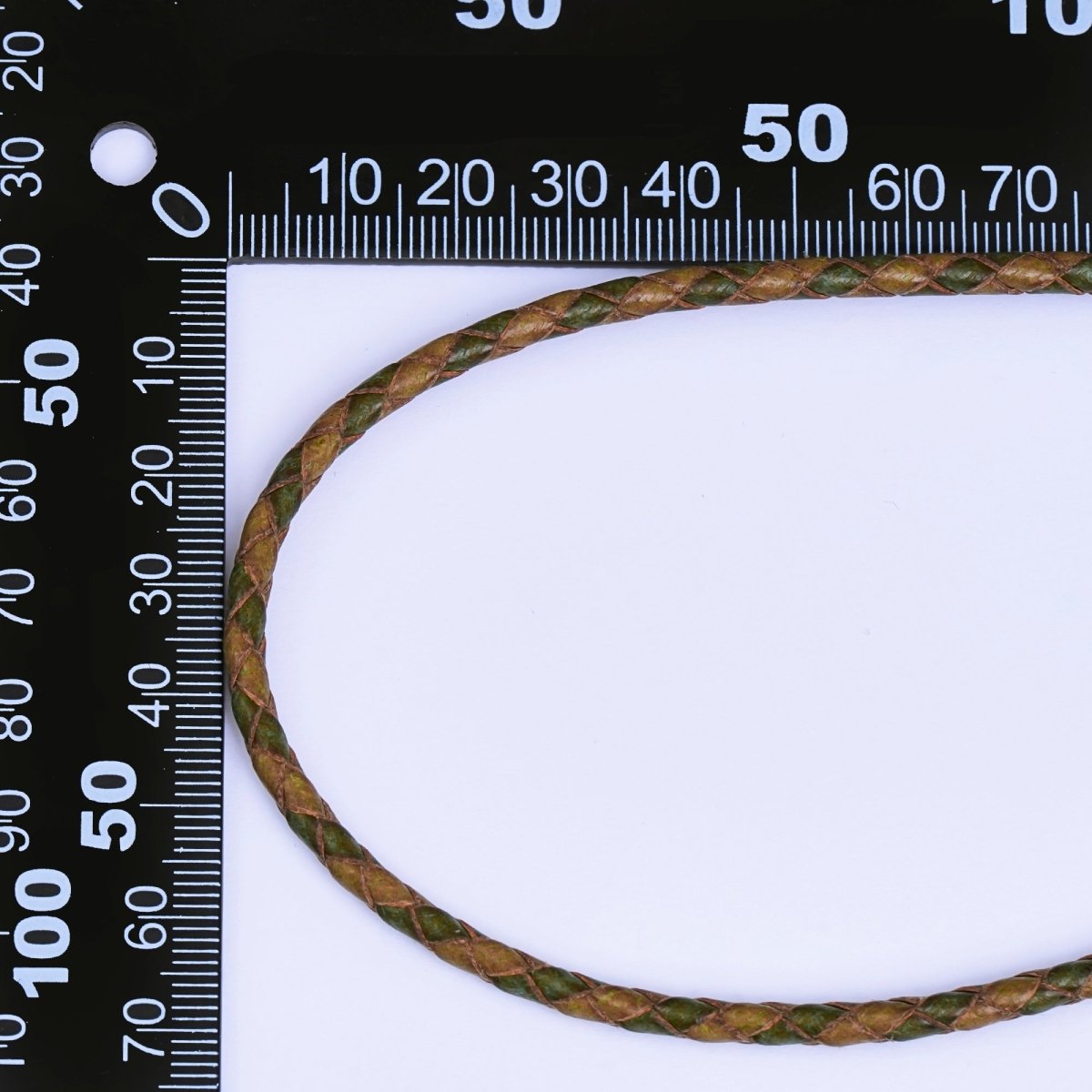 Stainless Steel Braided Leather Cord Bracelet in Orange, Blue, Brown, Black for Men Jewelry | WA1018 - WA1236 - DLUXCA