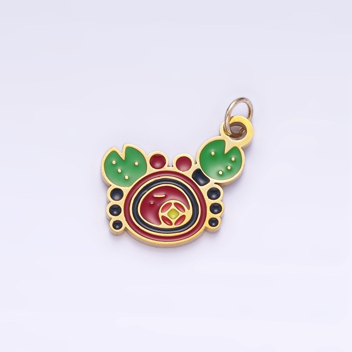 Stainless Steel Crab Charm Enamel Beach Animal Pendant | P993 - DLUXCA