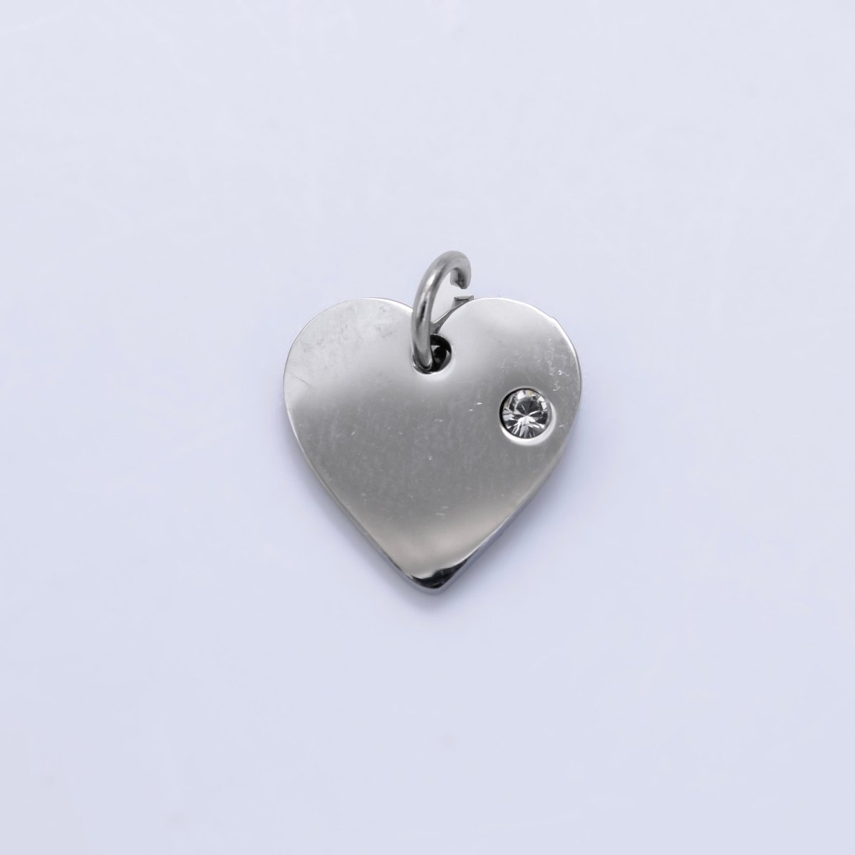 Stainless Steel CZ Minimalist Heart Charm in Gold & Silver | P1279 - DLUXCA