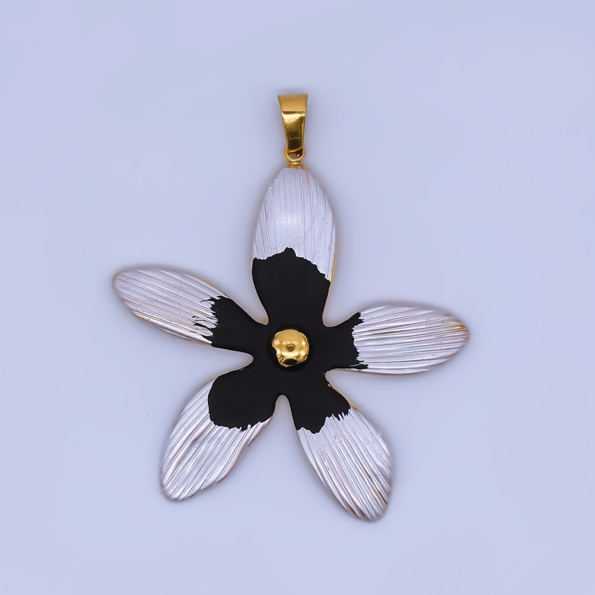 Stainless Steel Enamel 40mm 5 - Petal Star Orchid Flower Charm | J - 063 J - 070 J - 083 J - 138 - DLUXCA