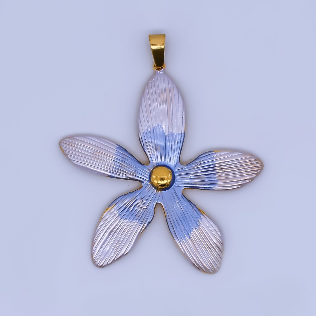 Stainless Steel Enamel 40mm 5 - Petal Star Orchid Flower Charm | J - 063 J - 070 J - 083 J - 138 - DLUXCA