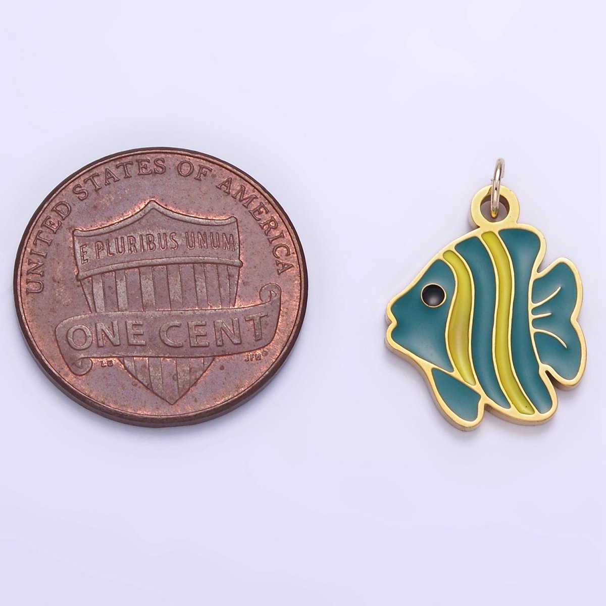 Stainless Steel Fish Charm Enamel Animal Jewelry Pendant | P1008 - DLUXCA