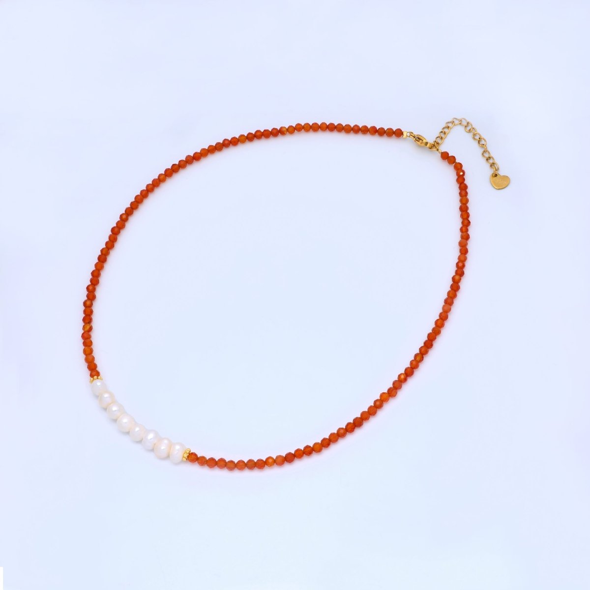 Stainless Steel Freshwater Pearl Lapis Lazuli, Citrine, Amethyst Gemstone 16 Inch Necklace | WA - 3040 ~ WA - 3042 - DLUXCA