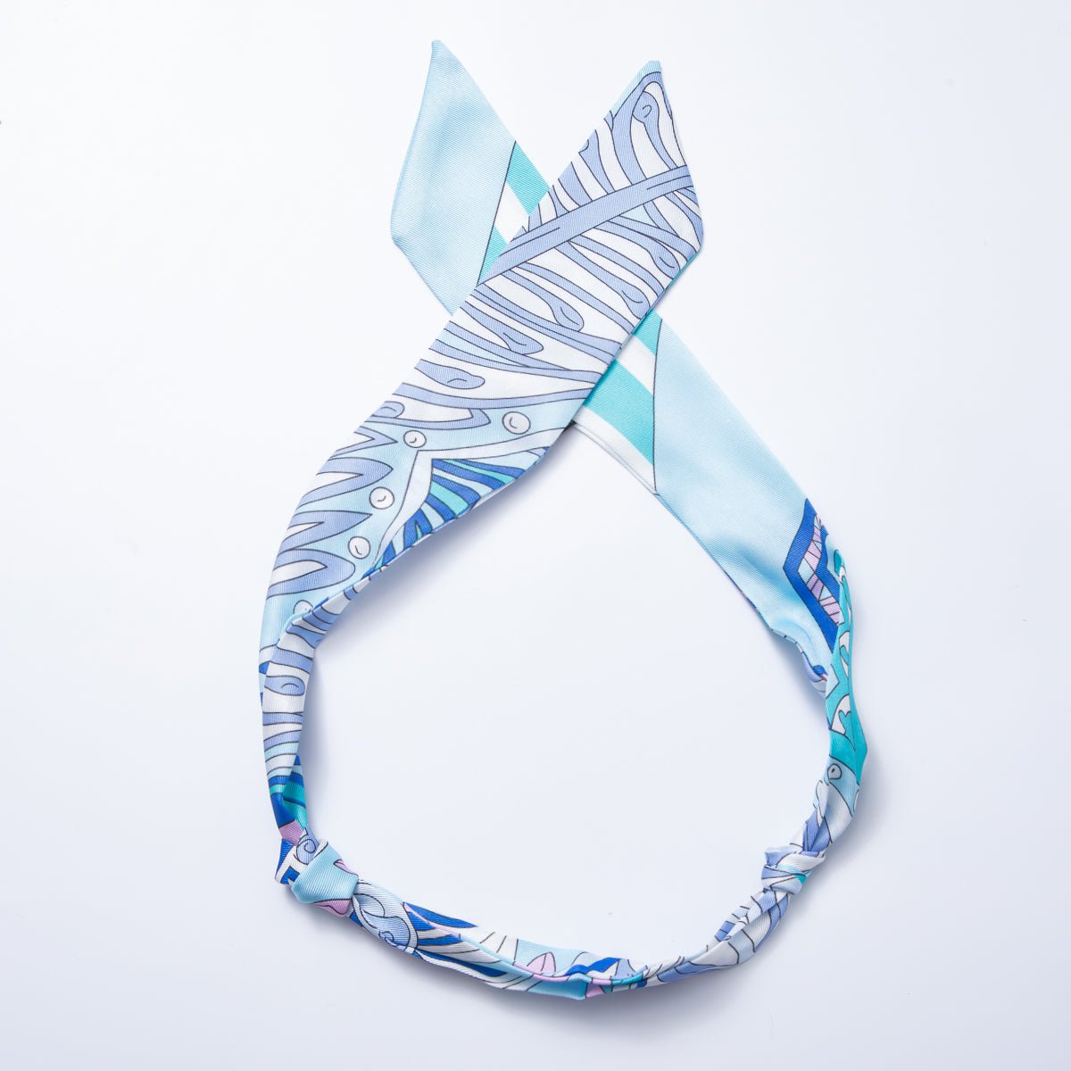 Stainless Steel Geometric Flower Soft Faux Silk Bandana Scarf Necklace | WA - 988 ~ WA - 1597 - DLUXCA