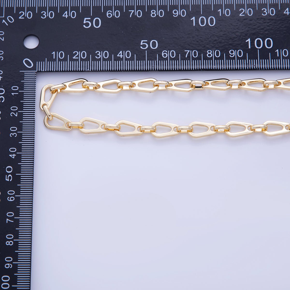 Stainless Steel Geometric Oblong Link Unfinished Chain by Yard | Roll - 15723 - DLUXCA