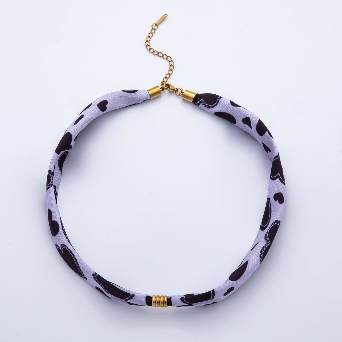 Stainless Steel Gold Brown, Black, Pink Smooth Silk Scarf Handmade Necklace | WA1653 - WA1655, WA1716 - WA1718, WA1721 - WA1723, WA1726 WA1727 WA1730 WA1735 - DLUXCA