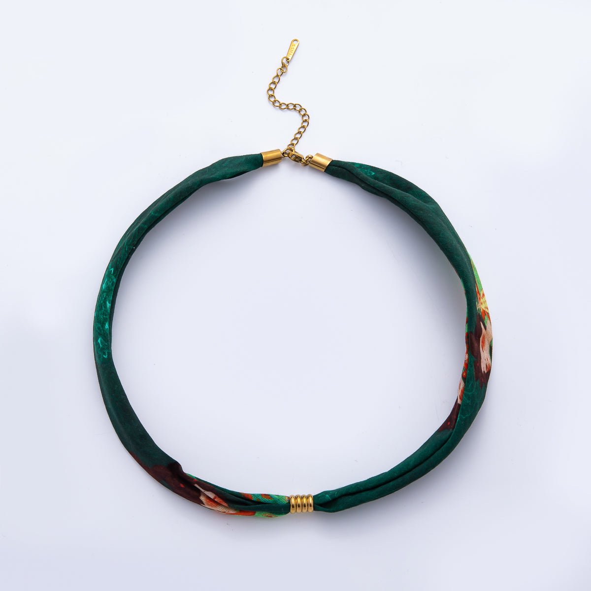 Stainless Steel Gold Brown, Black, Pink Smooth Silk Scarf Handmade Necklace | WA1653 - WA1655, WA1716 - WA1718, WA1721 - WA1723, WA1726 WA1727 WA1730 WA1735 - DLUXCA