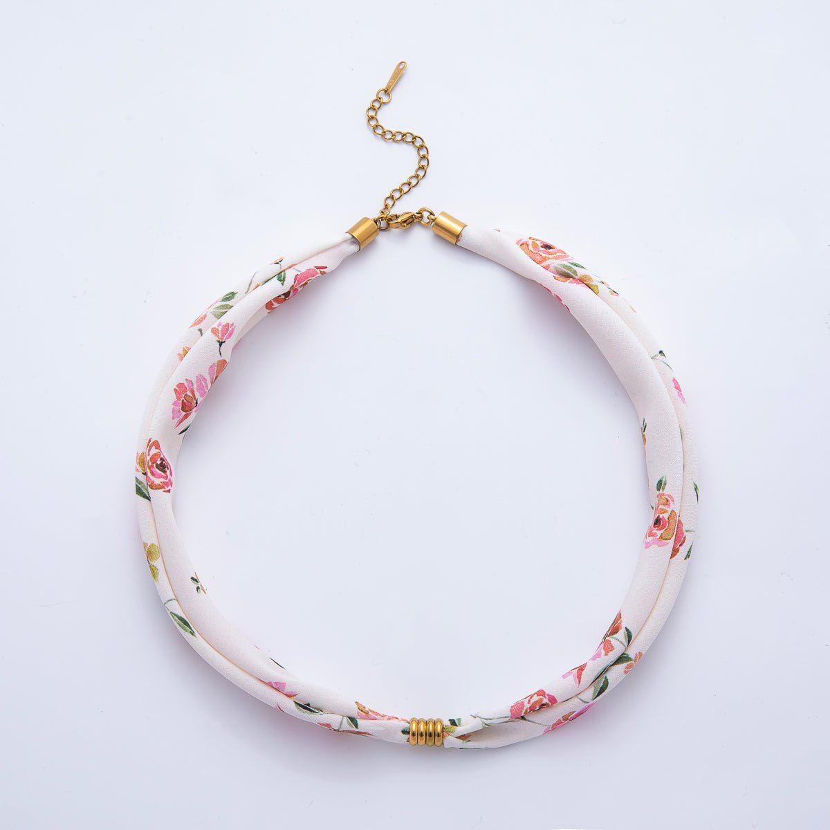 Stainless Steel Gold Brown, Black, Pink Smooth Silk Scarf Handmade Necklace | WA1653 - WA1655, WA1716 - WA1718, WA1721 - WA1723, WA1726 WA1727 WA1730 WA1735 - DLUXCA