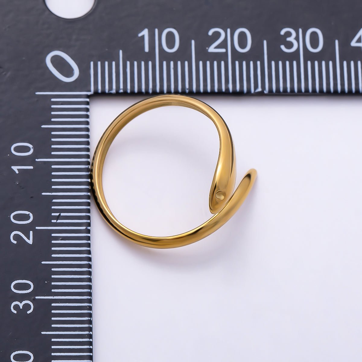 Stainless Steel Gold PVD Minimalist Molten Snake Wrap Ring | Rings-00318 - DLUXCA