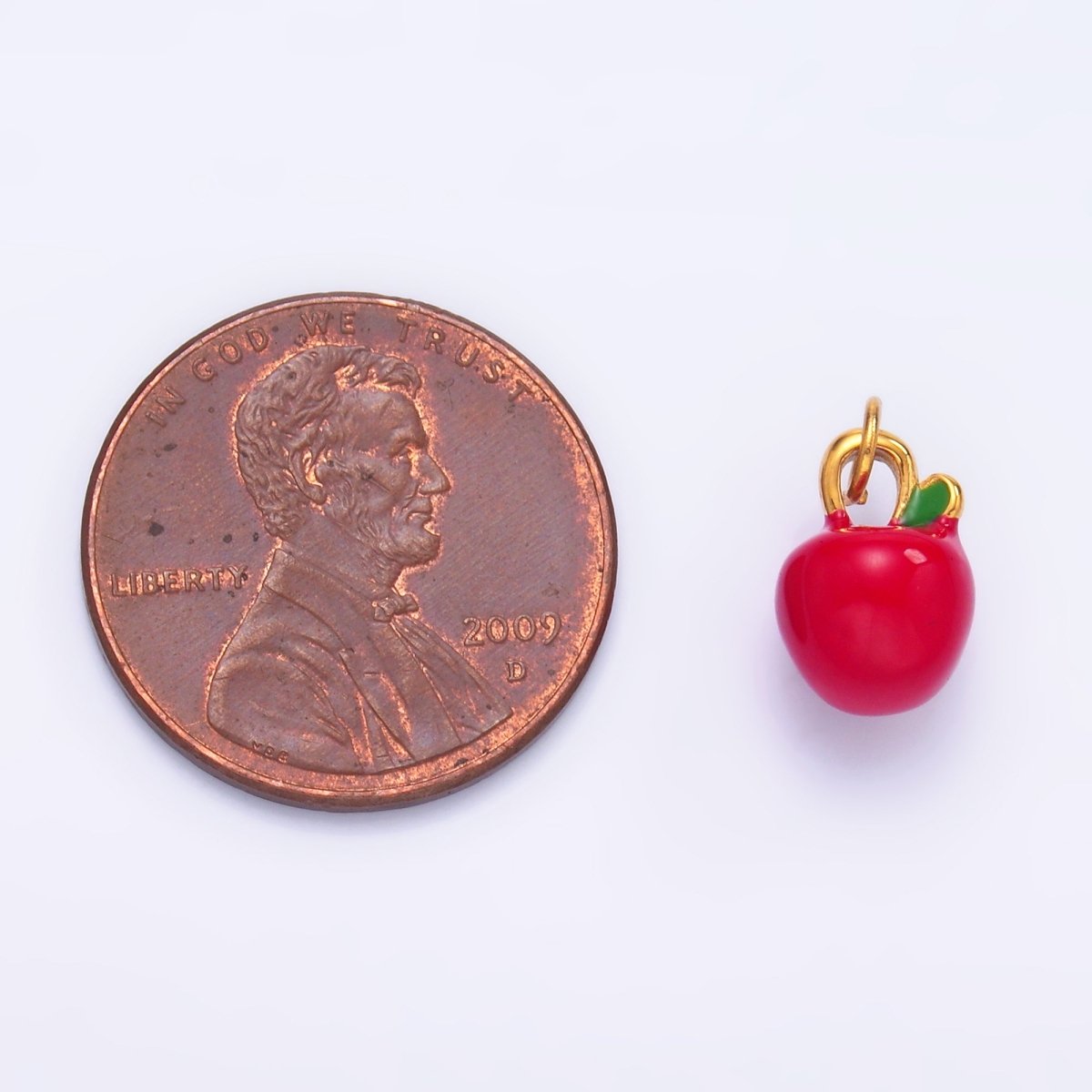 Stainless Steel Green, Red, Minimalist Apple 3D Multidimensional Charm | P841 P851 - DLUXCA