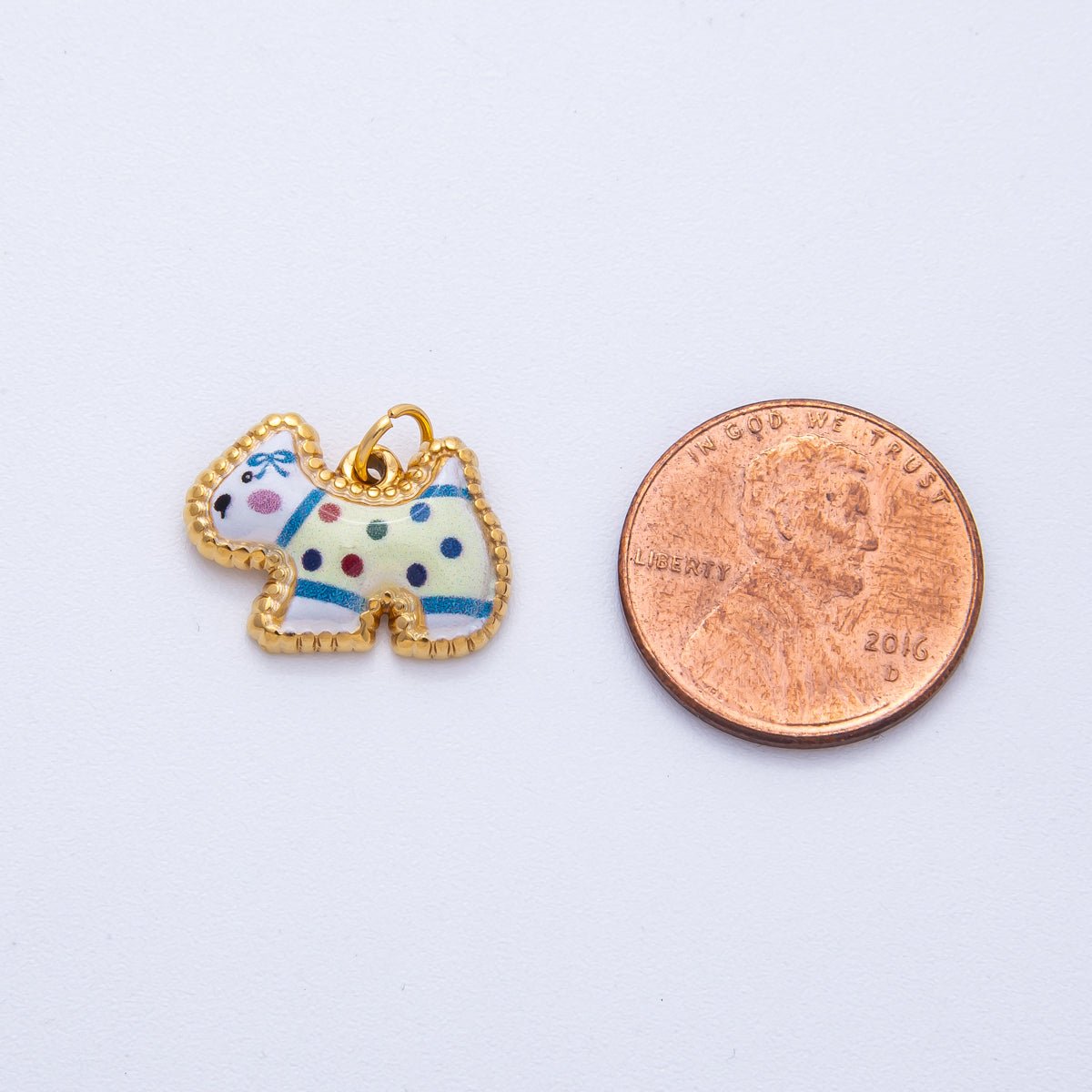 Stainless Steel Green, Yellow, Pink 18mm Cute Enamel Kitten Animal Charm | J654 - J670 - DLUXCA