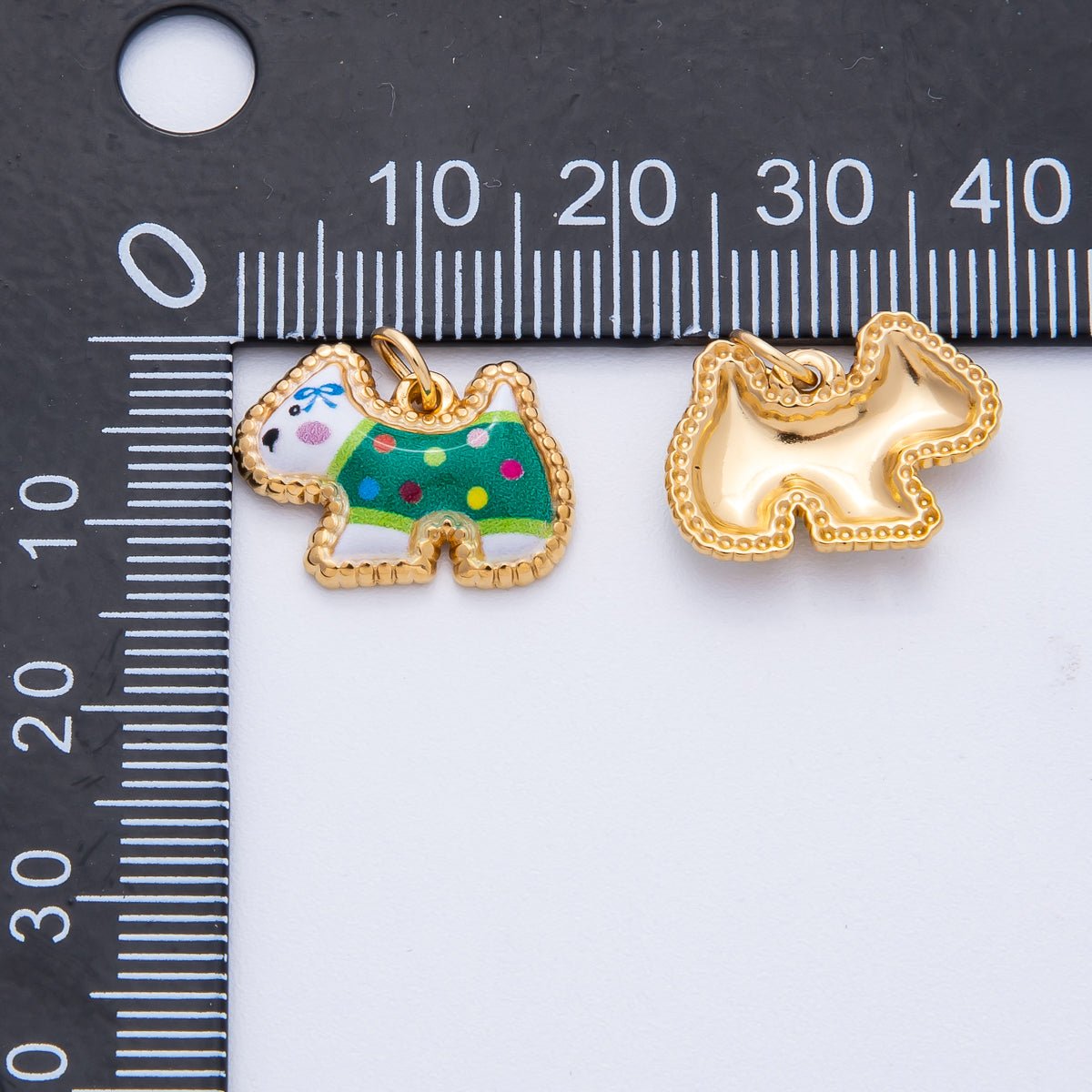 Stainless Steel Green, Yellow, Pink 18mm Cute Enamel Kitten Animal Charm | J654 - J670 - DLUXCA
