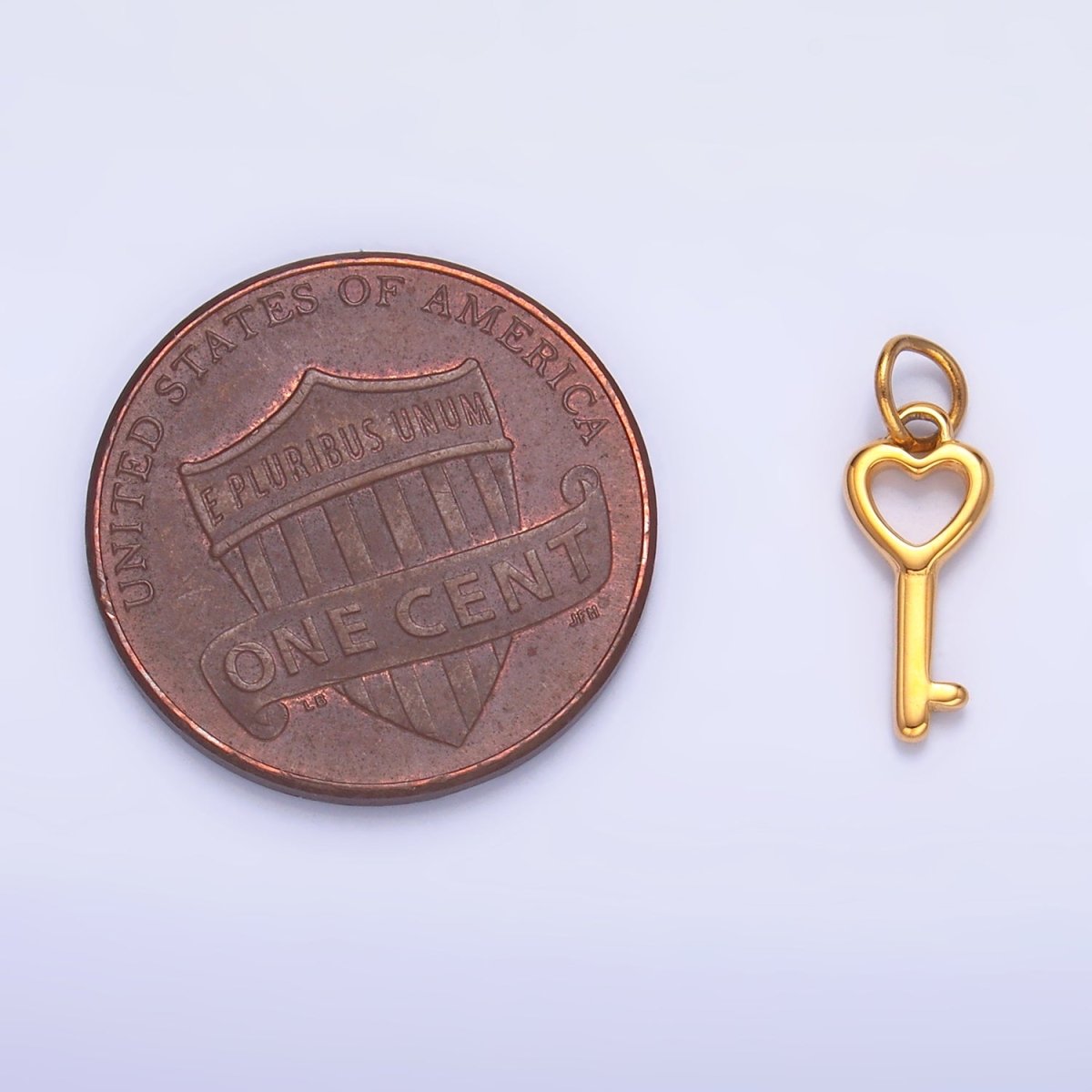 Stainless Steel Heart Key Mini Minimalist Charm | P1442 - DLUXCA