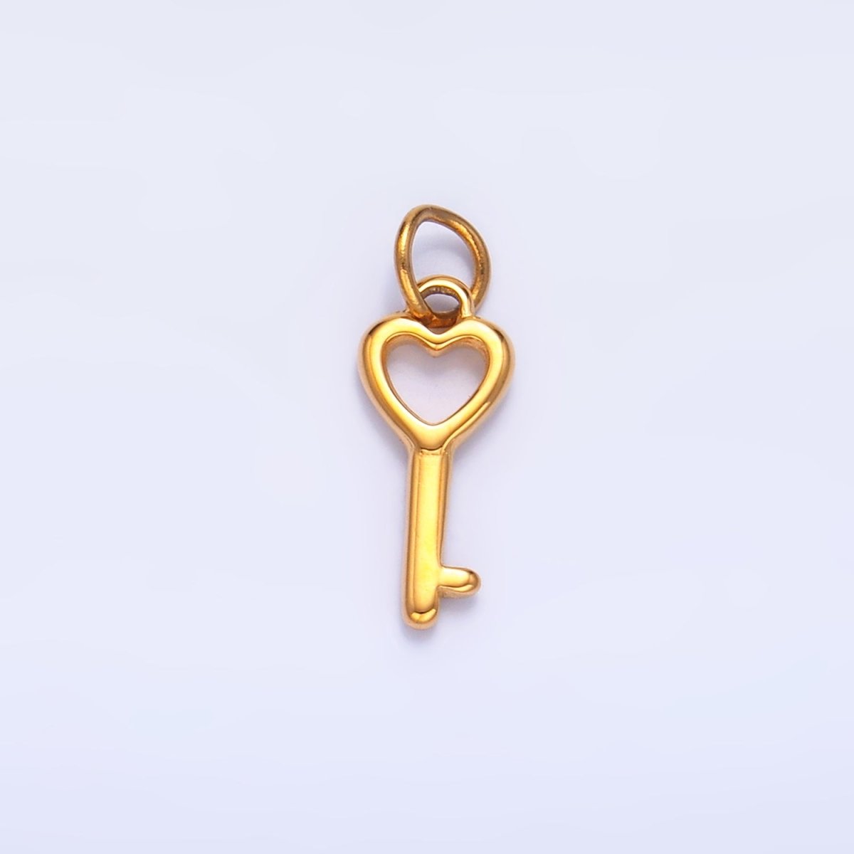 Stainless Steel Heart Key Mini Minimalist Charm | P1442 - DLUXCA