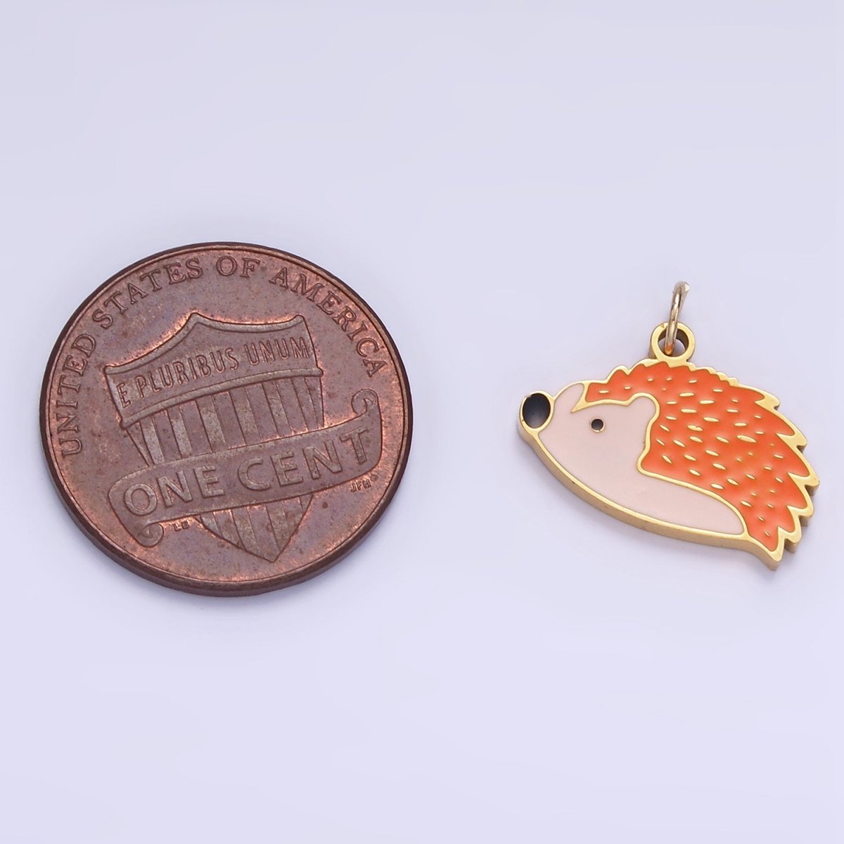 Stainless Steel Hedgehog Charm Enamel Animal Kids Jewelry Pendant | P1003 - DLUXCA