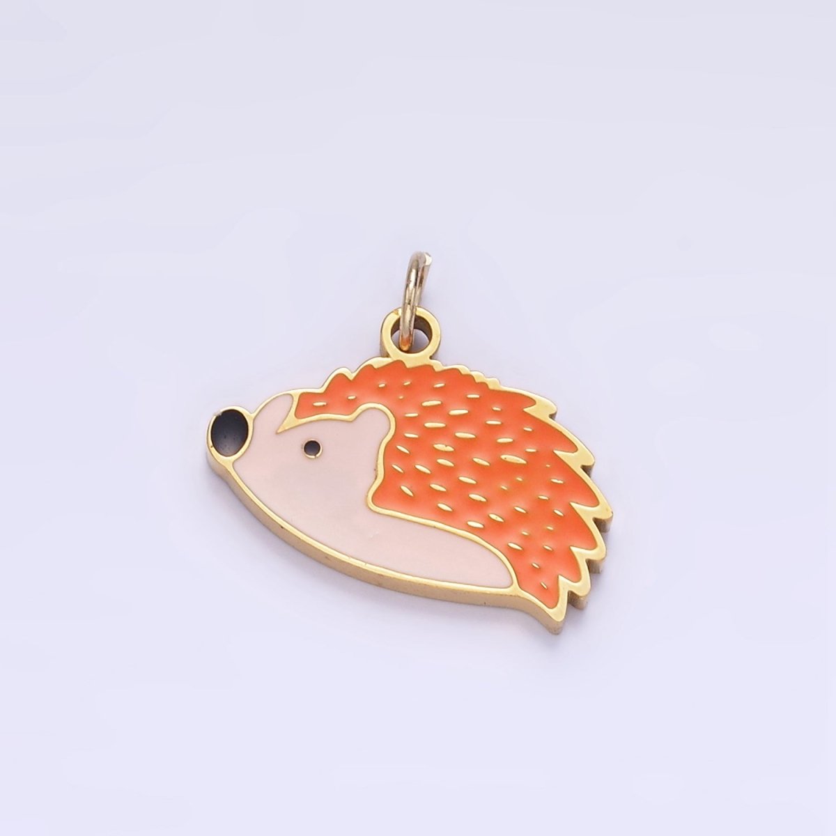Stainless Steel Hedgehog Charm Enamel Animal Kids Jewelry Pendant | P1003 - DLUXCA