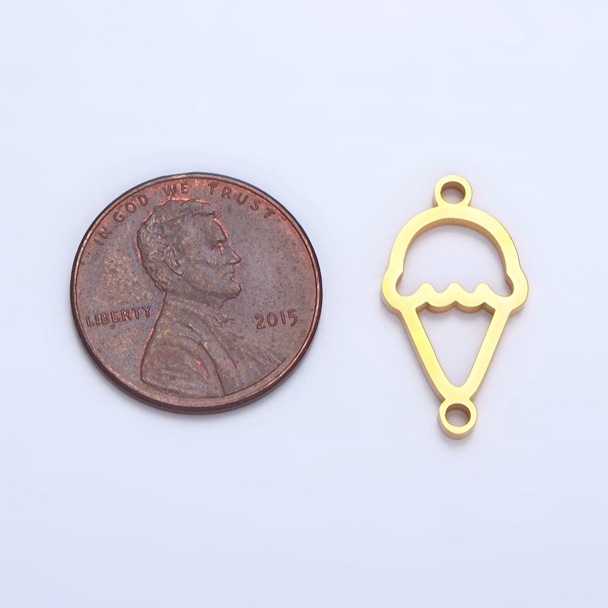 Stainless Steel Ice Cream Dessert Charm Connector in Gold & Silver | G - 465 - DLUXCA