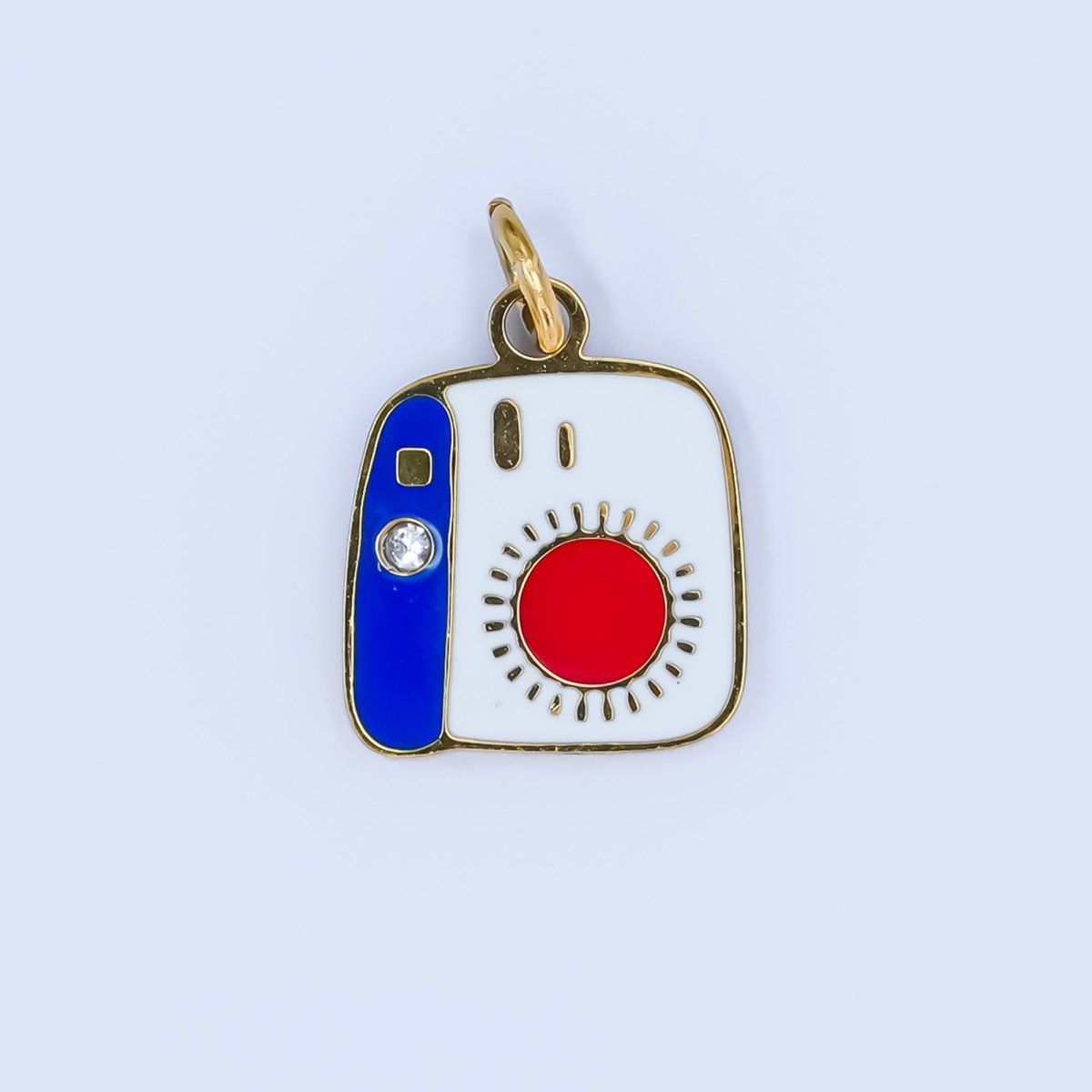 Stainless Steel Instant Camera Enamel Charm | P1206 - DLUXCA