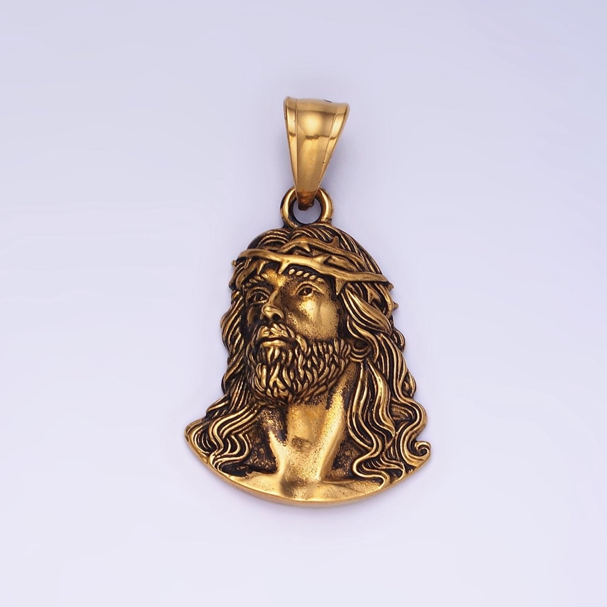 Stainless Steel Jesus Christ Religious Figure Pendant in Gold & Silver | P1213 P1214 - DLUXCA