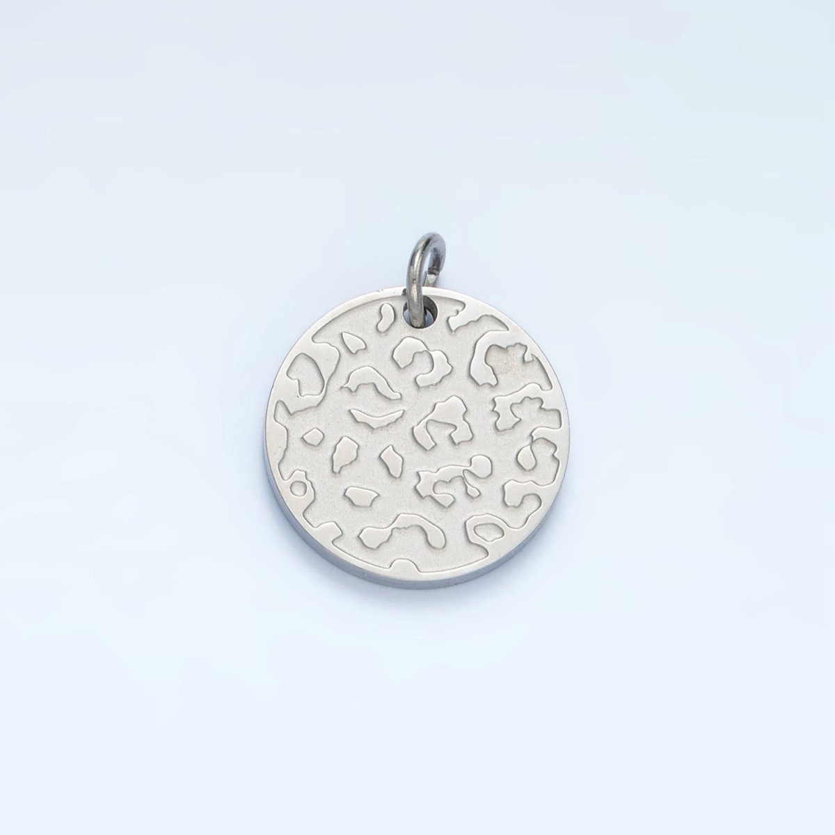 Stainless Steel Leopard Print Charm Minimalist Coin Cheetah Pendant | P638 - DLUXCA
