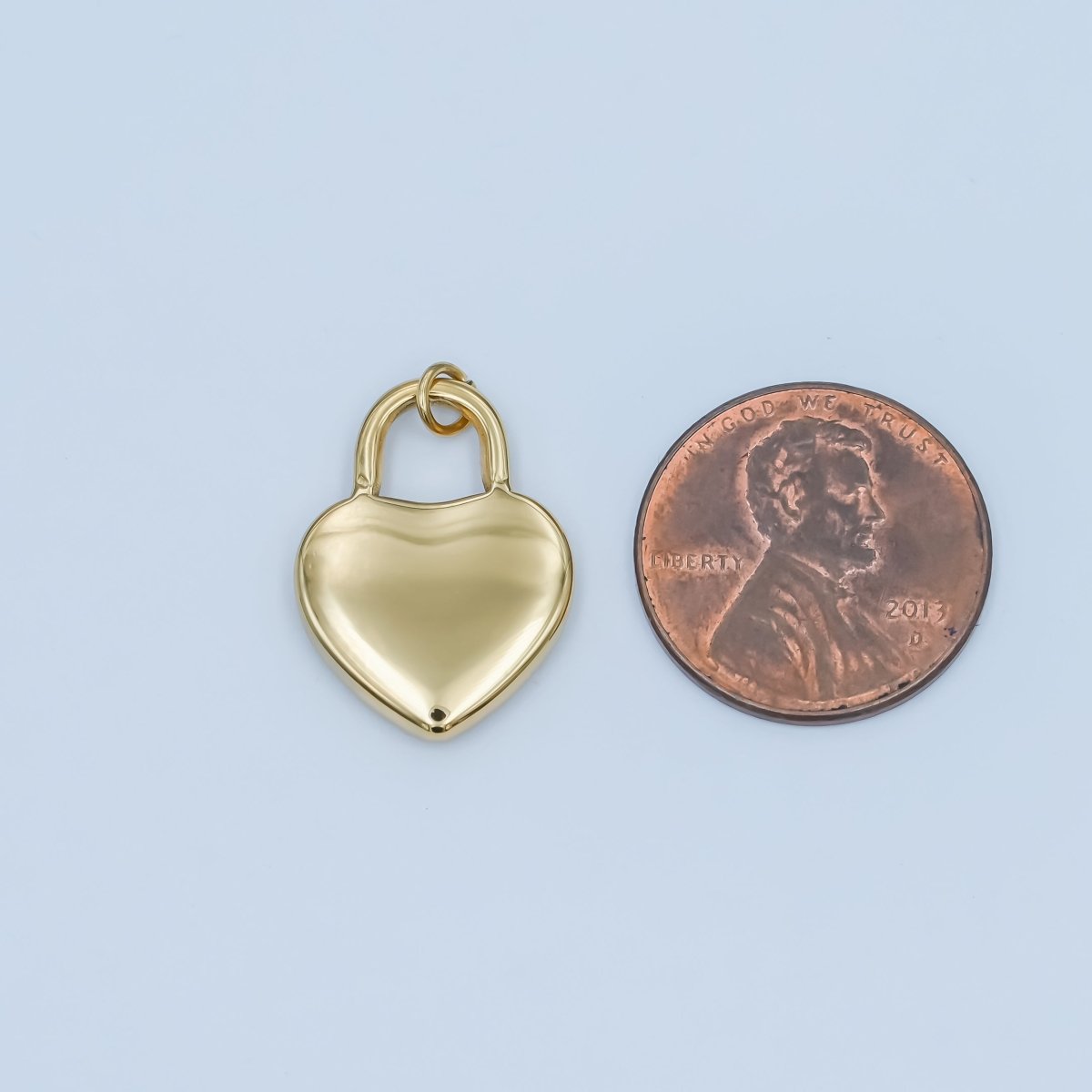 Stainless Steel Minimalist Heart Padlock Charm | P551 - DLUXCA