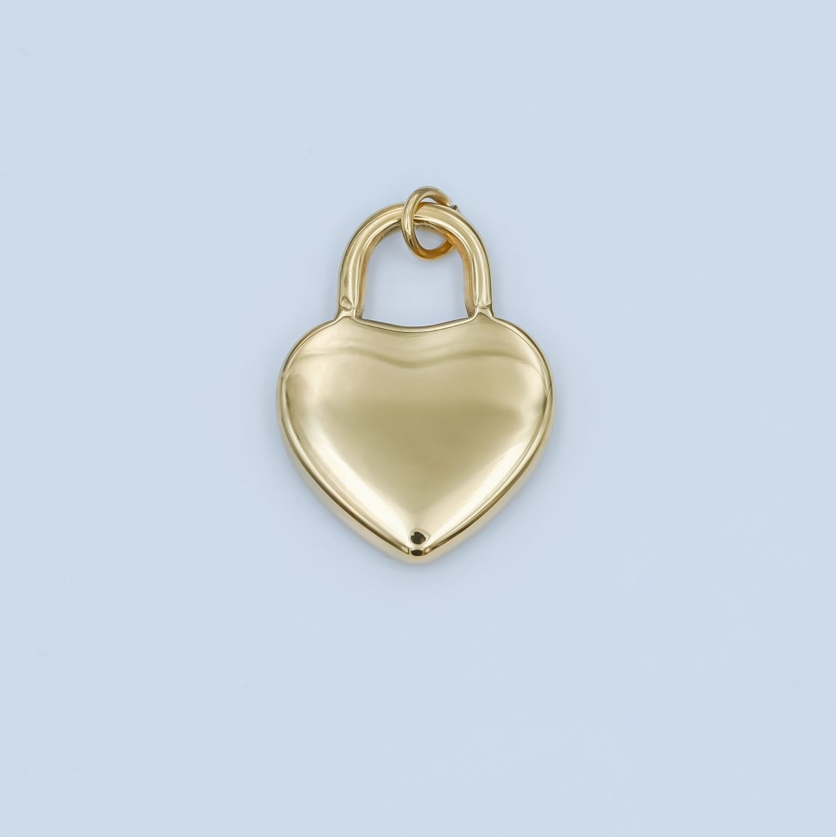 Stainless Steel Minimalist Heart Padlock Charm | P551 - DLUXCA