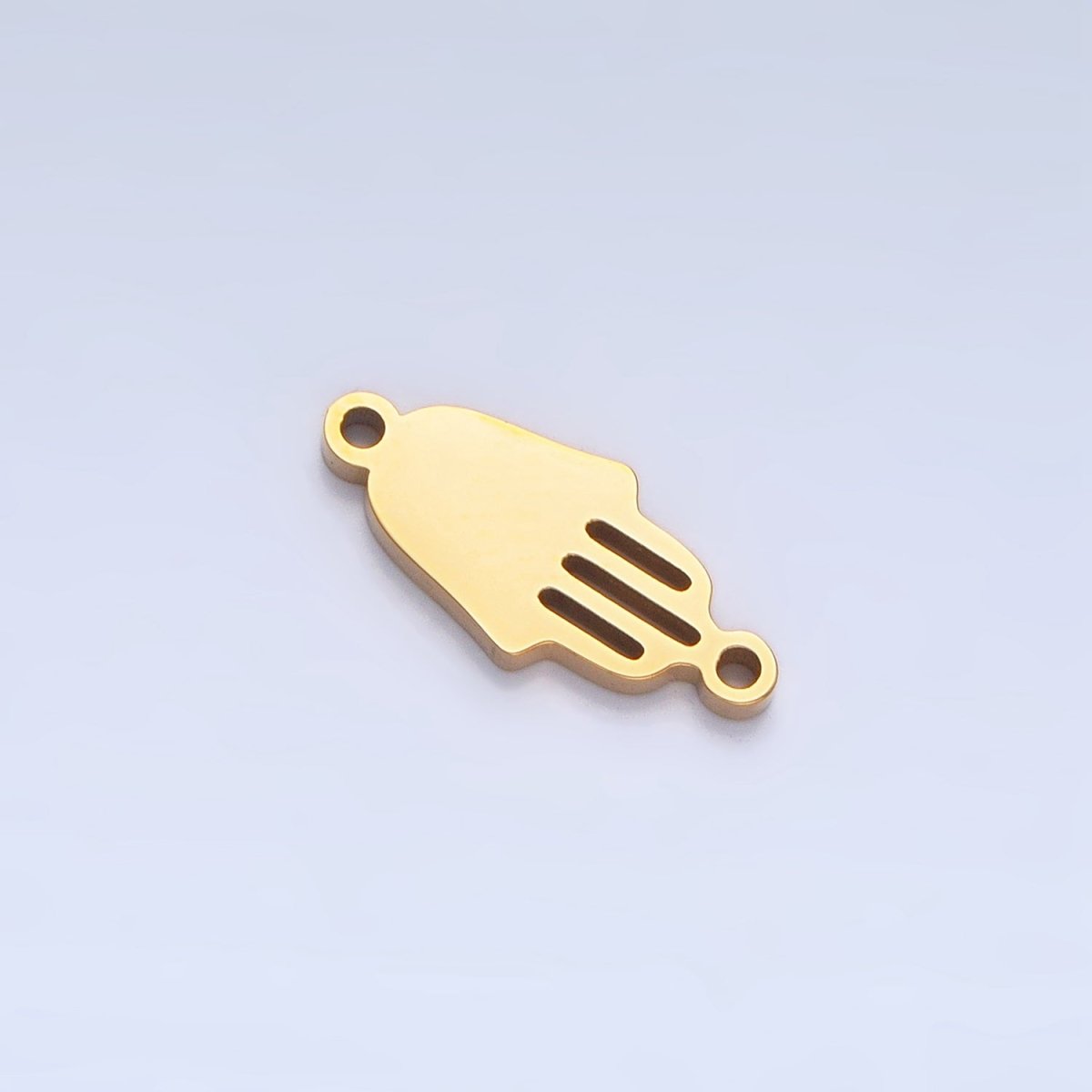 Stainless Steel Minimalist Open Hamsa Hand Connector in Gold & Silver | G460 - DLUXCA