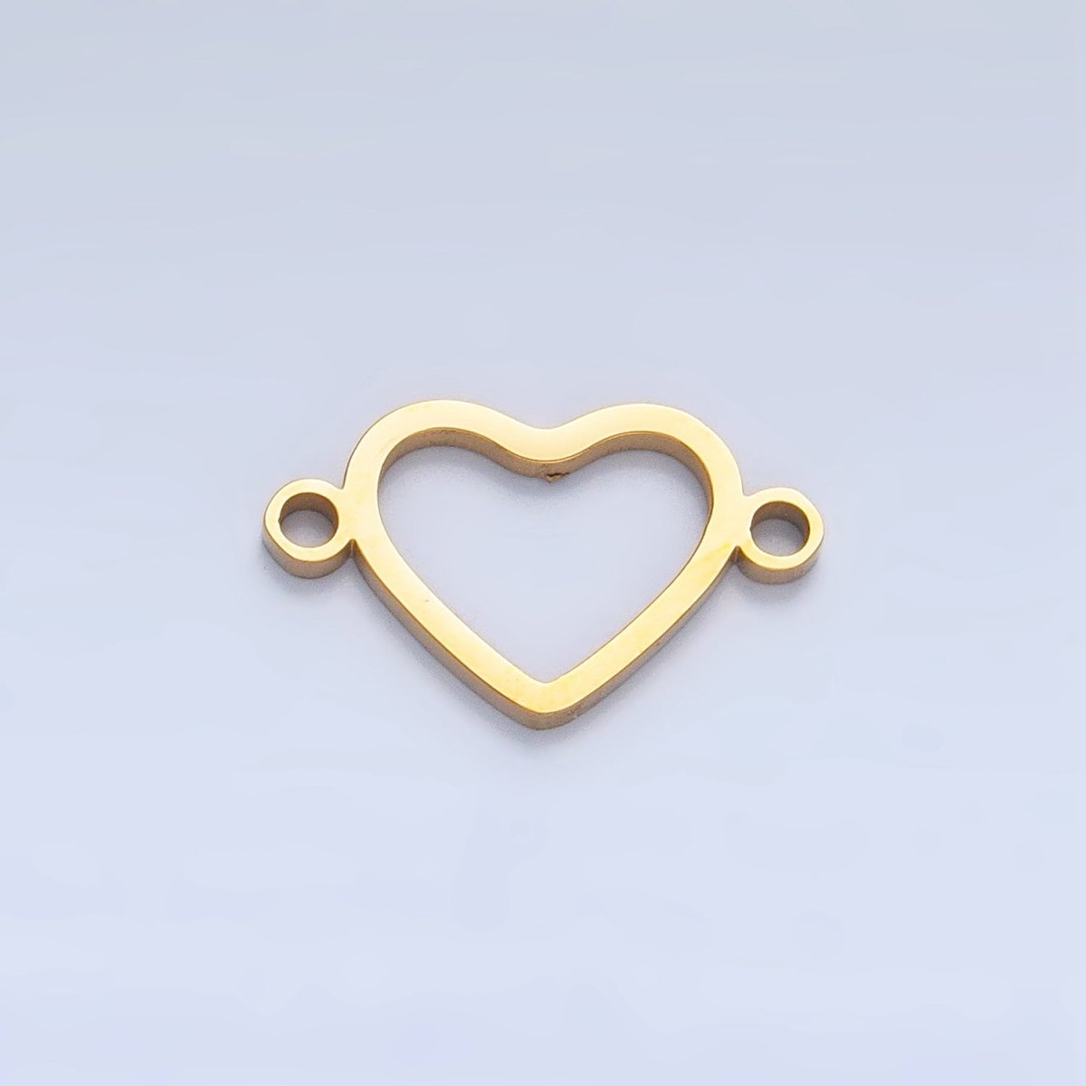 Stainless Steel Open Minimalist Heart Connector in Gold & Silver | F283 - DLUXCA
