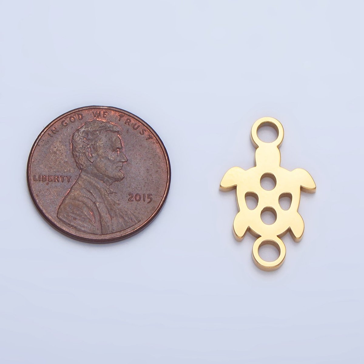 Stainless Steel Open Turtle Tortoise Sea Animal Connector in Gold & Silver | F289 - DLUXCA