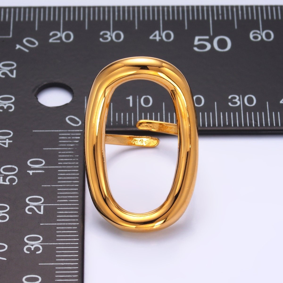 Stainless Steel Oval Oblong Minimalist Band Ring | O588 - DLUXCA