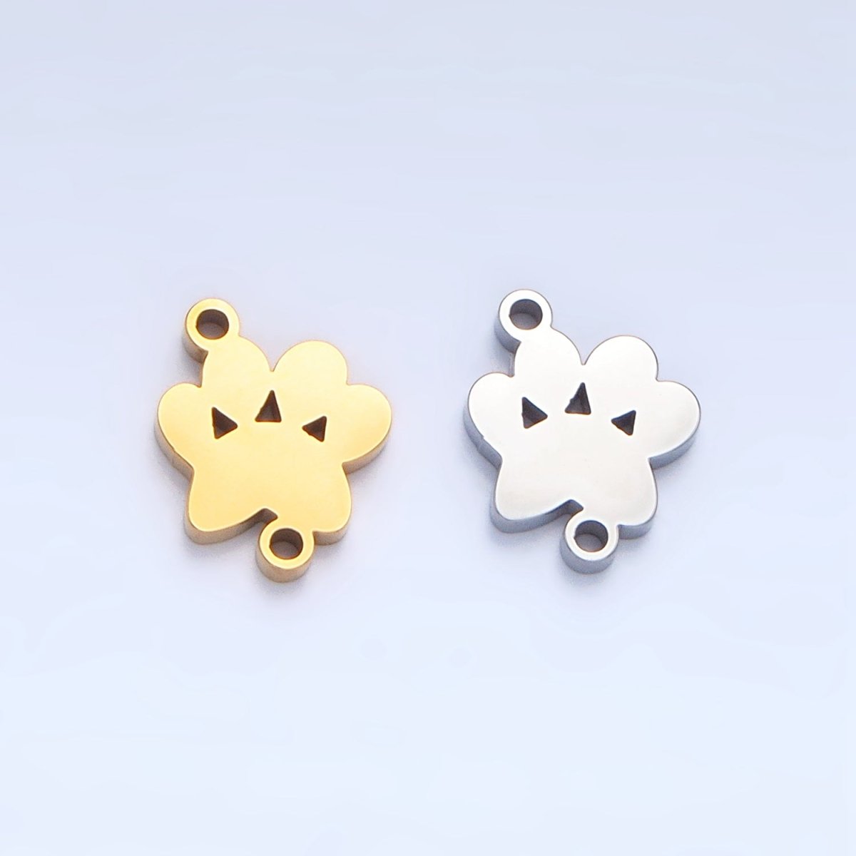 Stainless Steel Paw Print Pet Animal Connector in Gold & Silver | F374 - DLUXCA