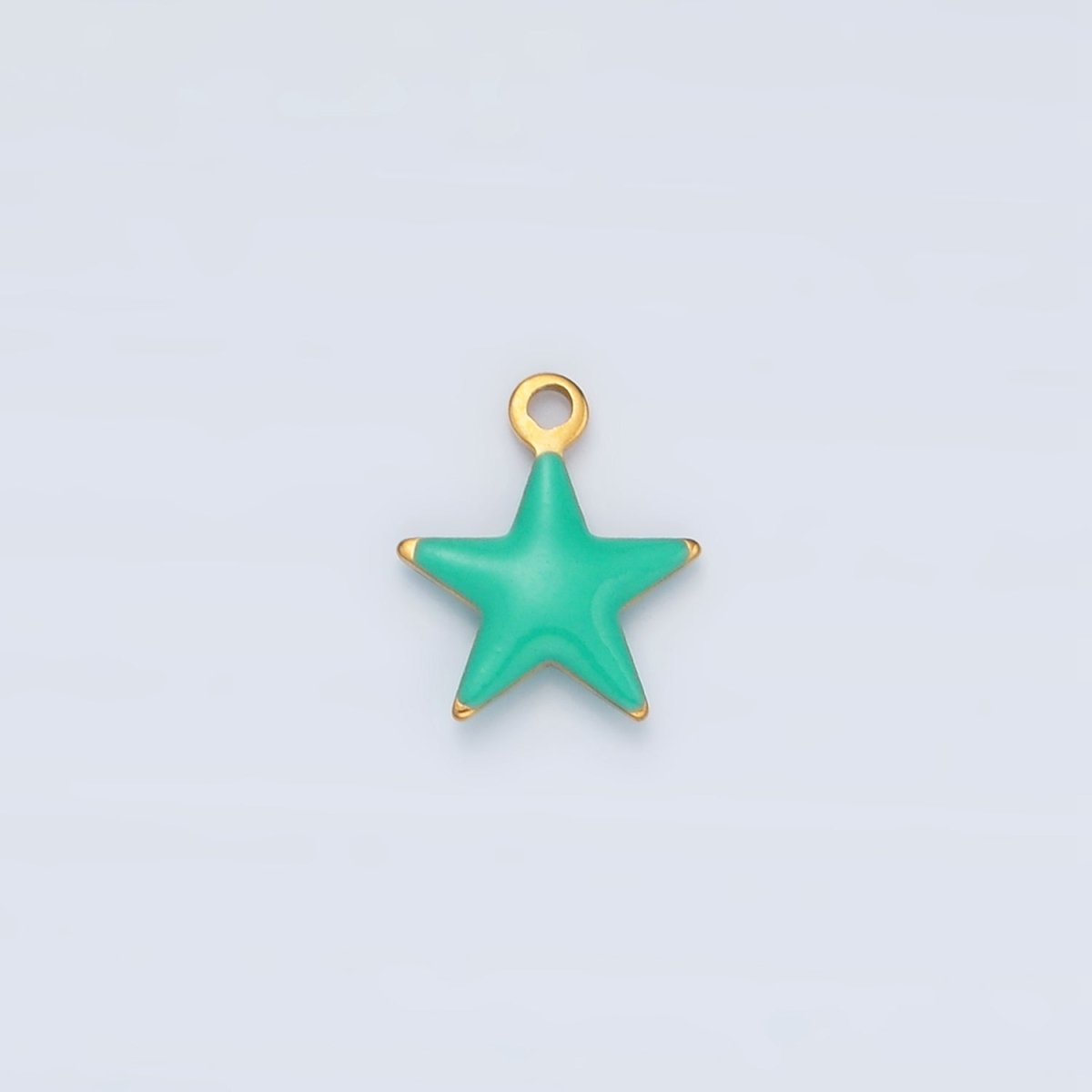 Stainless Steel Pink, Green, White Enamel Mini Celestial Star Charm | P1018 - DLUXCA
