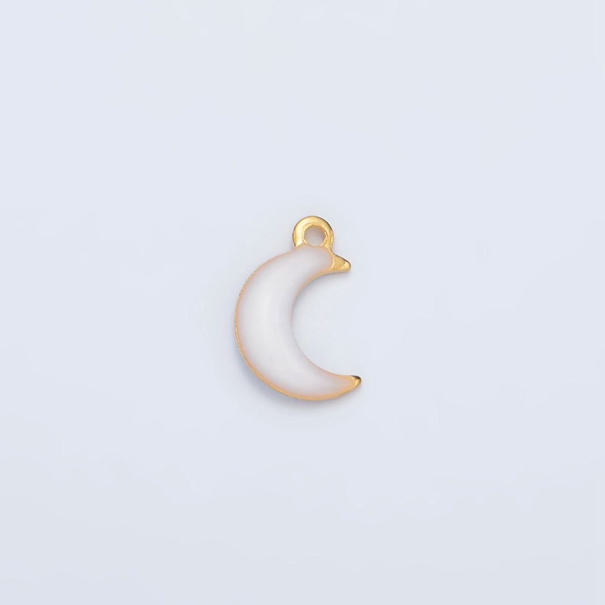 Stainless Steel Pink, Green, White Enamel Mini Crescent Moon Charm | P1017 - DLUXCA